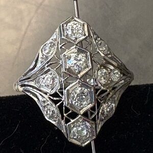 Vintage-Inspired Silver Diamond Ring